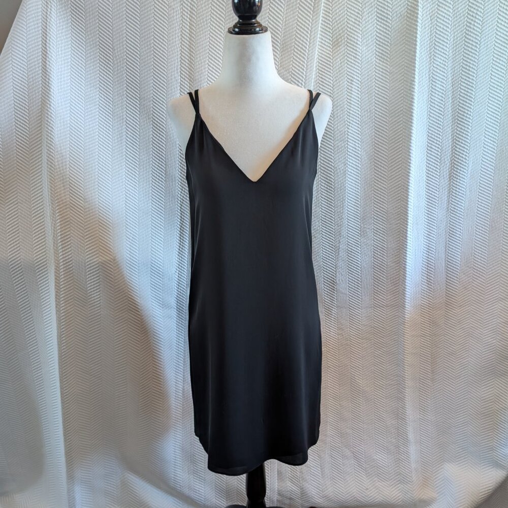 Topshop Black Mini Slip Dress  Criss-Cross Back Size 2 NWT Minimalist Cocktail